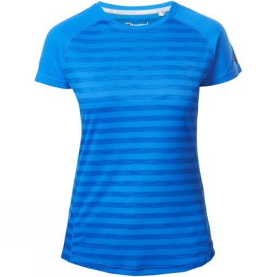 Baselayer Berghaus Stripe Manga Corta Crew Mujer Azules - Chile IBG697504